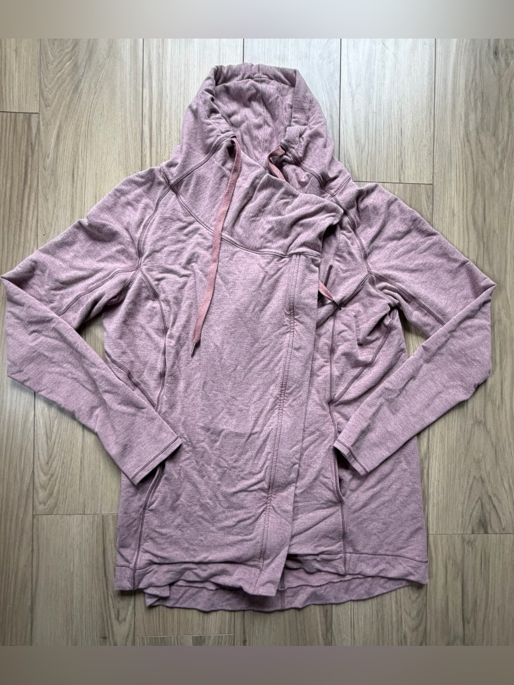Lululemon Women's Coast Easy Wrap Heathered Misty Merlot Cardigan Sweater Sz 10